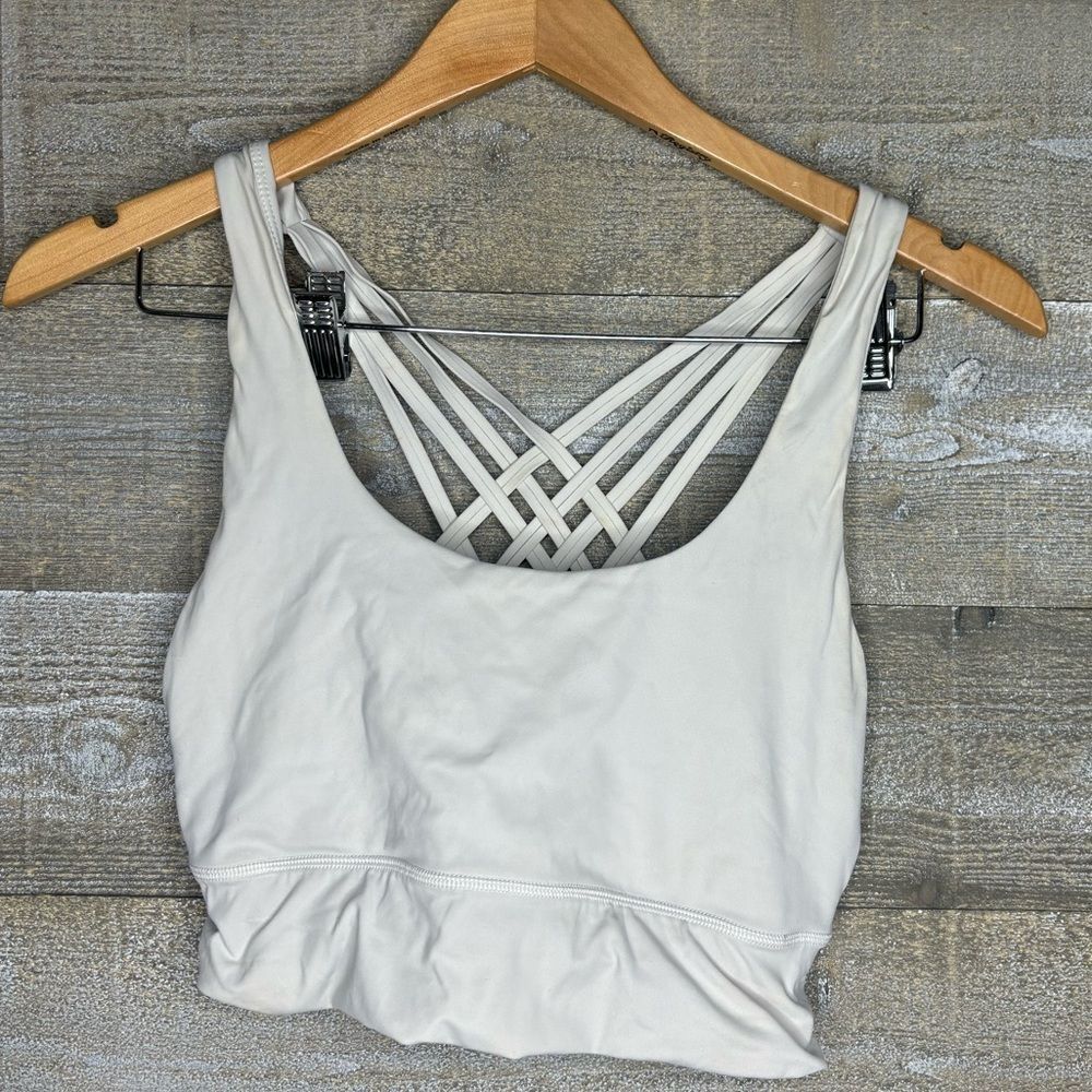 lululemon athletica Light Gray Strappy Back Sports Bra